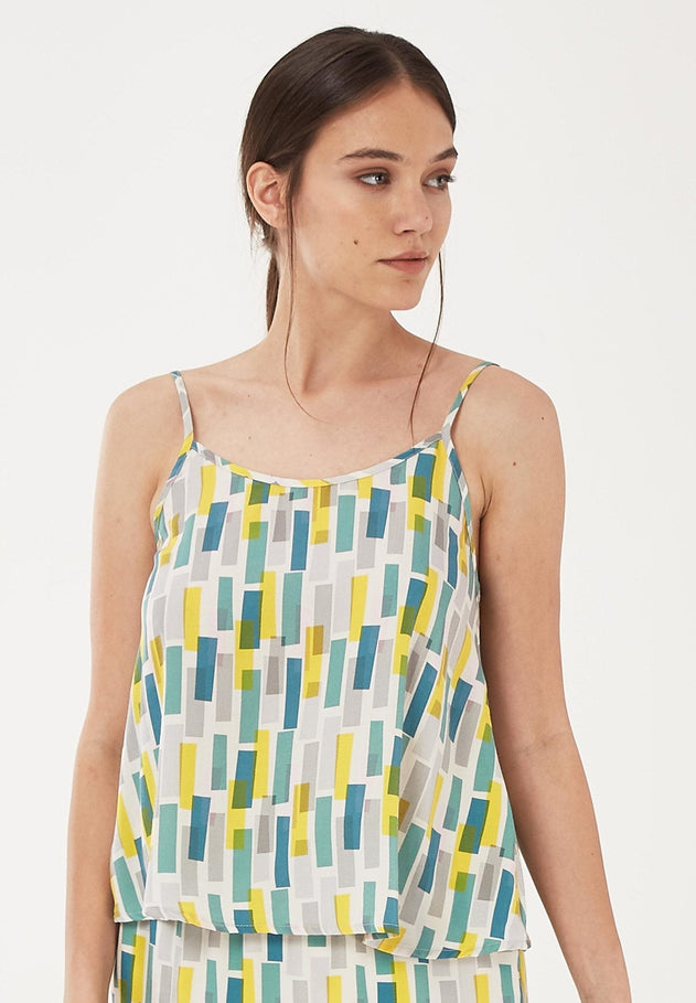 Women's Lyocell Spaghetti Strap Top Graphic Print