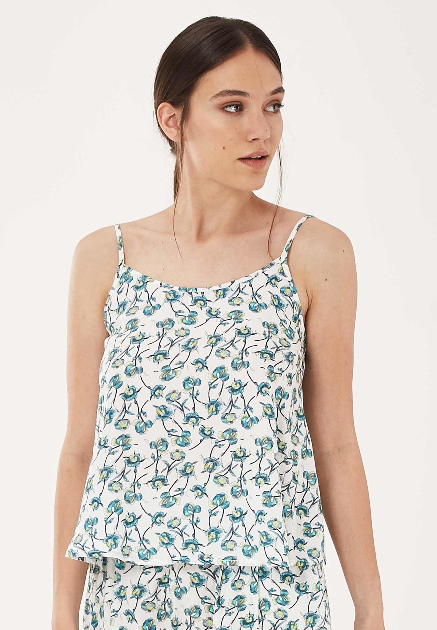 Women's Lyocell Spaghetti Strap Top Floral Print