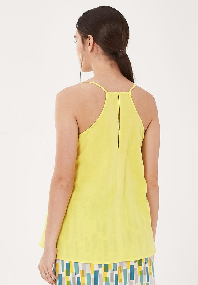 Women's Linen Blend Spaghetti Strap Top Lemonade