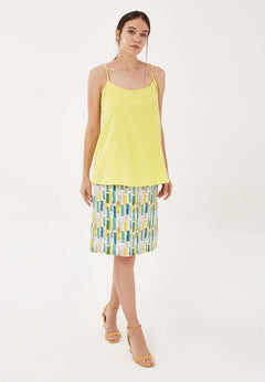 Women's Linen Blend Spaghetti Strap Top Lemonade