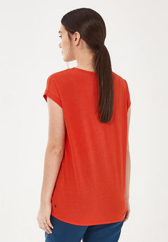 Women's Lyocell Blend V-Neck T-Shirt Red