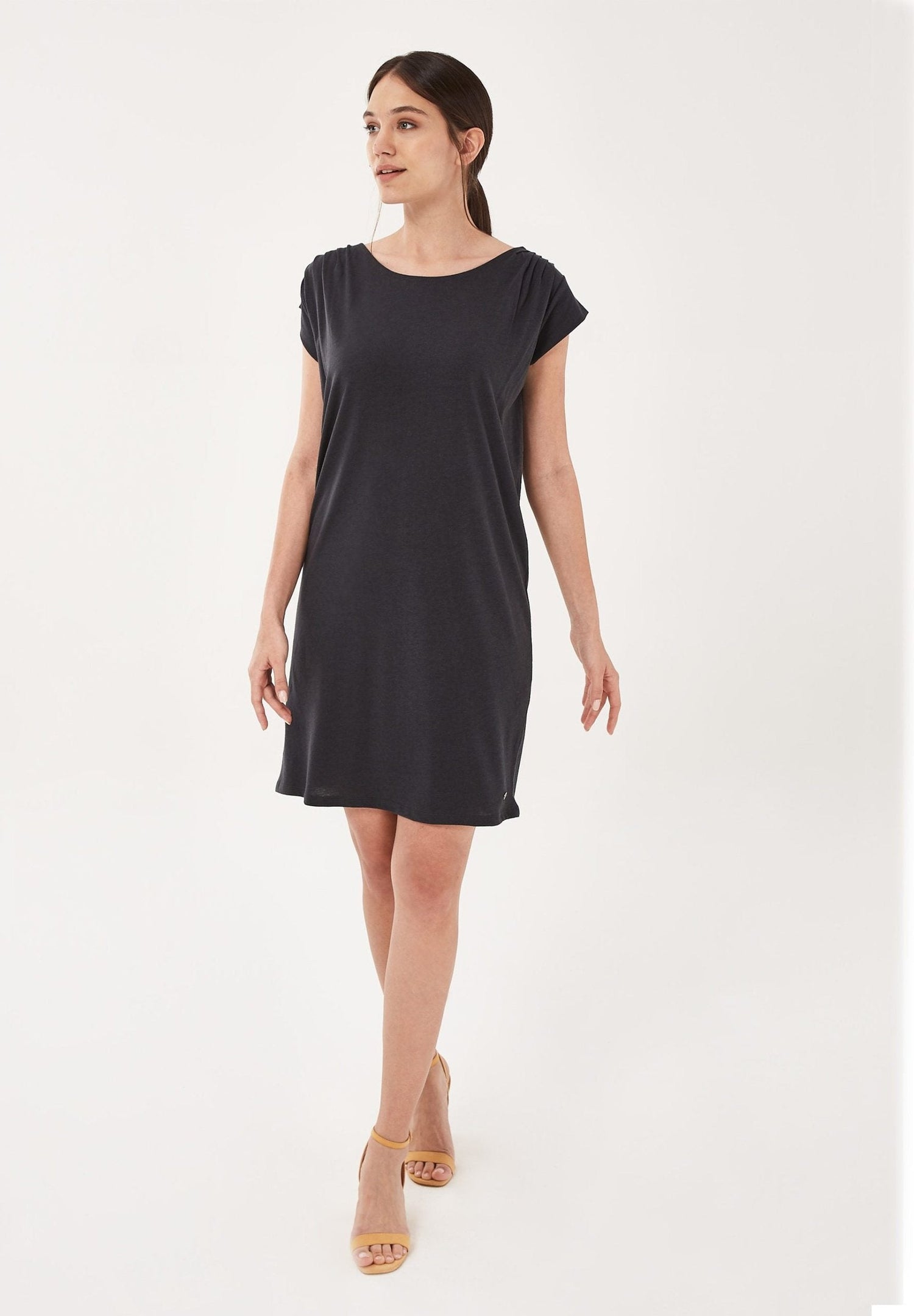 Lyocell Blend Jersey Mini Dress Onyx