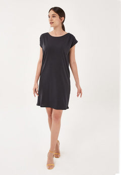 Lyocell Blend Jersey Mini Dress Onyx