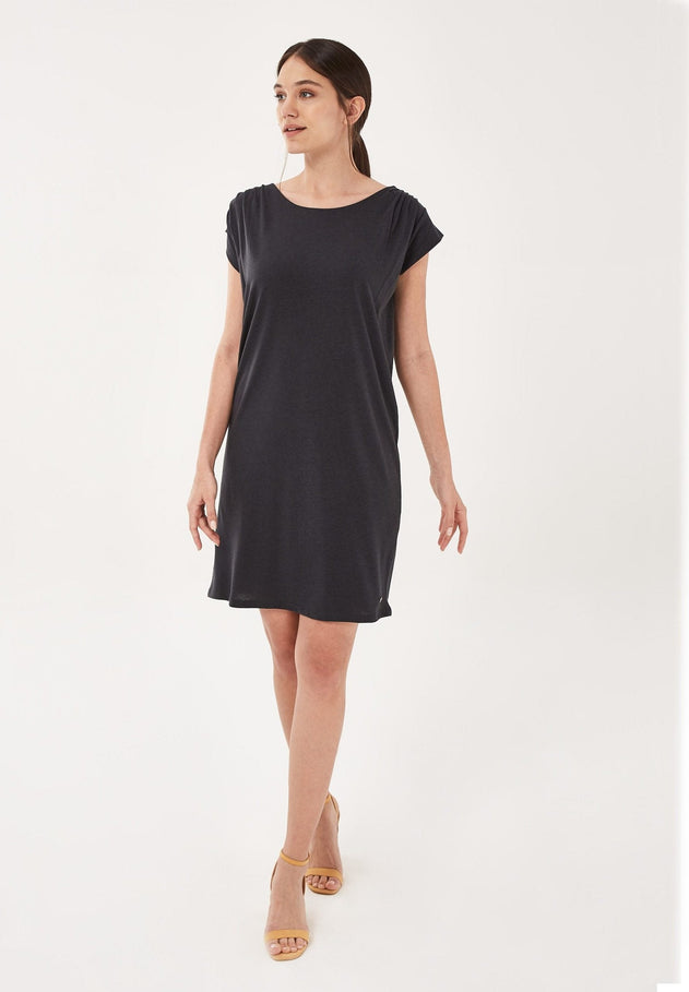 Lyocell Blend Jersey Mini Dress Onyx