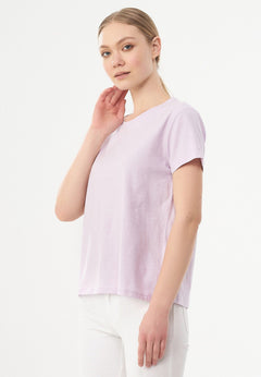 Women's Basic Round Neck T-Shirt Lavender