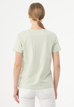 Basic V-Neck T-Shirt Sage Green