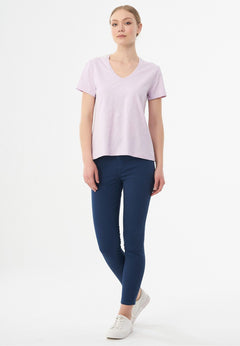 Basic V-Neck T-Shirt Lavender Fog