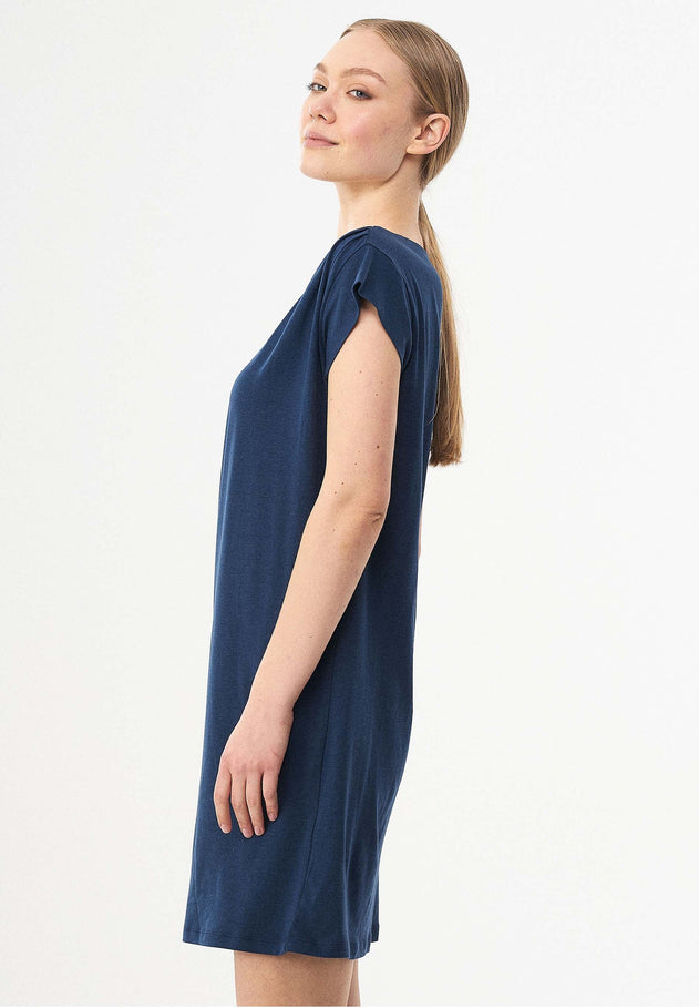 Lyocell Blend Jersey Mini Dress Navy