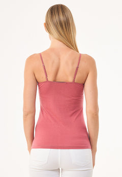 Women's Lyocell Blend Spaghetti Strap Top Desert Rose