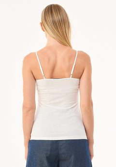 Women's Lyocell Blend Spaghetti Strap Top Off White