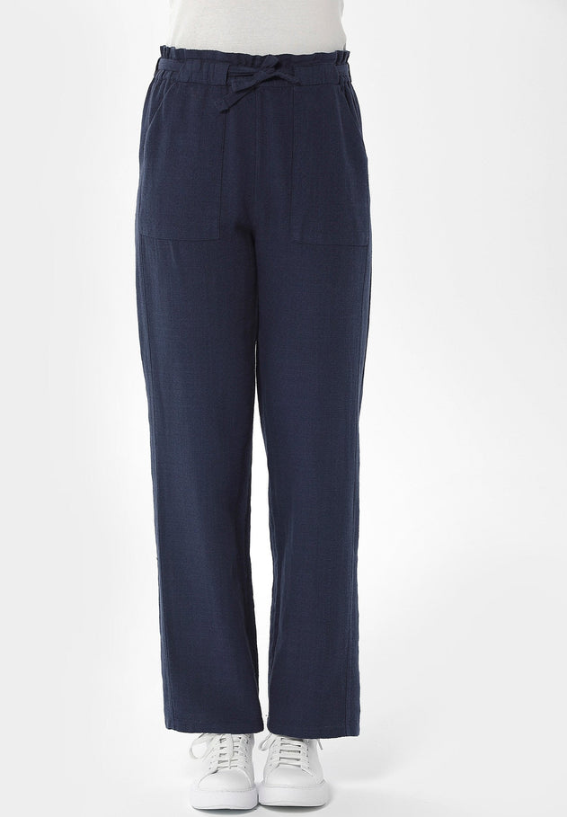 Garment Dyed Pants Navy Blue