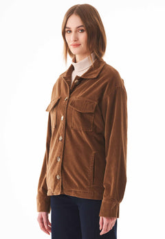 Women's Corduroy Jacket With Teddy Lining Camel