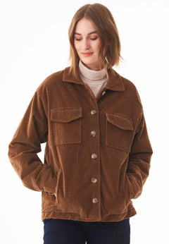 Women's Corduroy Jacket With Teddy Lining Camel