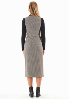 Organic Cotton Blend Dress With Houndstooth Pattern