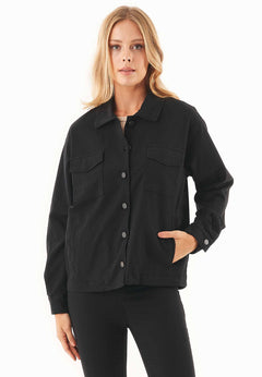 Women's Oversized Shirt Jacket Black