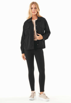 Women's Oversized Shirt Jacket Black