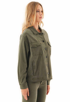 Women's Oversized Shirt Jacket Military Olive