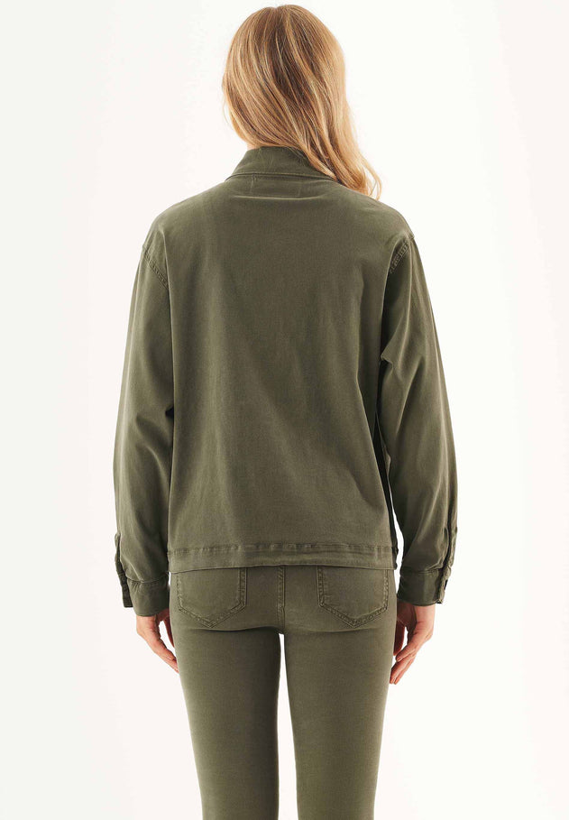 Women's Oversized Shirt Jacket Military Olive