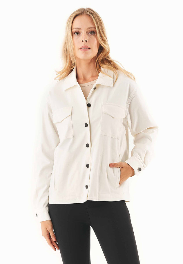 Women's Oversized Shirt Jacket Off White