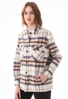 Women's Flannel Overshirt Plaid Multicolor