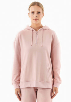Quarter-Zip Huppari Dusty Pink