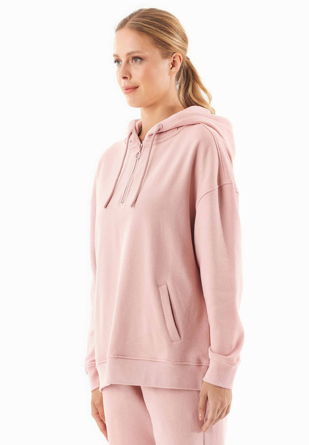Quarter-Zip Huppari Dusty Pink