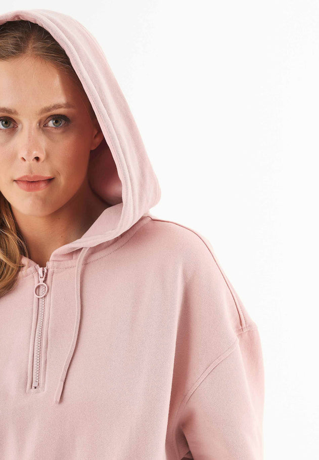 Quarter-Zip Huppari Dusty Pink