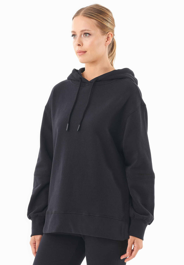 Balloon Sleeve Organic Cotton Hoodie Black