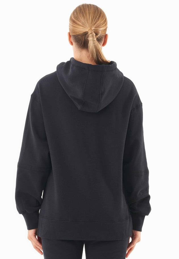 Balloon Sleeve Organic Cotton Hoodie Black