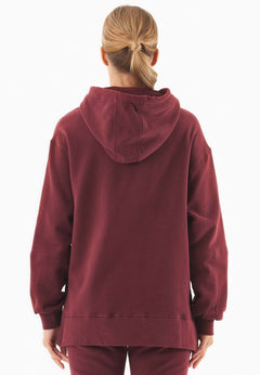 Balloon Sleeve Organic Cotton Hoodie Bordeaux