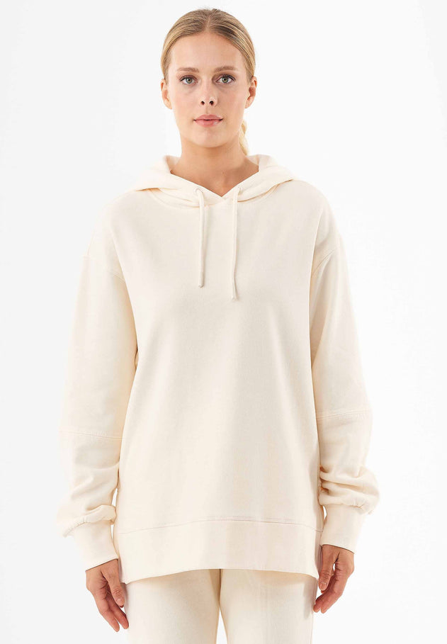 Balloon Sleeve Organic Cotton Hoodie Off White