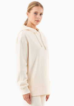 Balloon Sleeve Organic Cotton Hoodie Off White