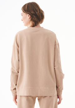 Organic Cotton Sweatshirt With Chest Pocket Beige