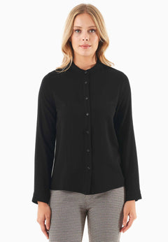 Women's Viscose Button-Up Blouse Black