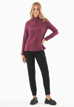 Women's Viscose Blouse With Tie At The Neck Wine