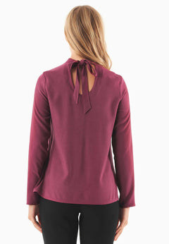 Women's Viscose Blouse With Tie At The Neck Wine