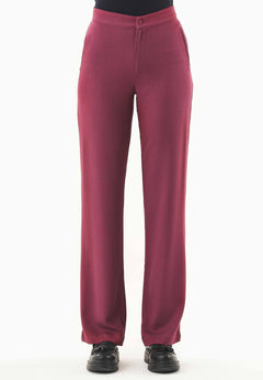 Women's Regular Fit Viscose Pants Wine