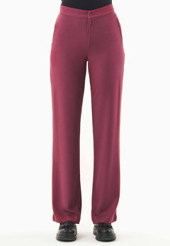 Women's Regular Fit Viscose Pants Wine