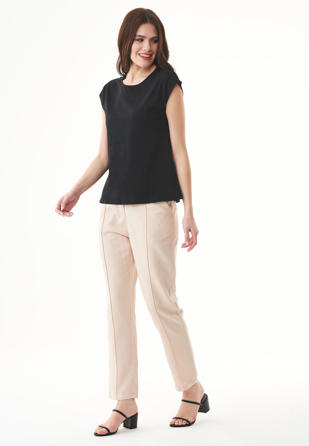 Lyocell Blend Stretch Gabardine Pants Abby Stone
