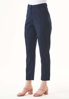 Lyocell Blend Stretch Gabardine Pants Navy