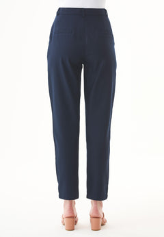 Lyocell Blend Stretch Gabardine Pants Navy
