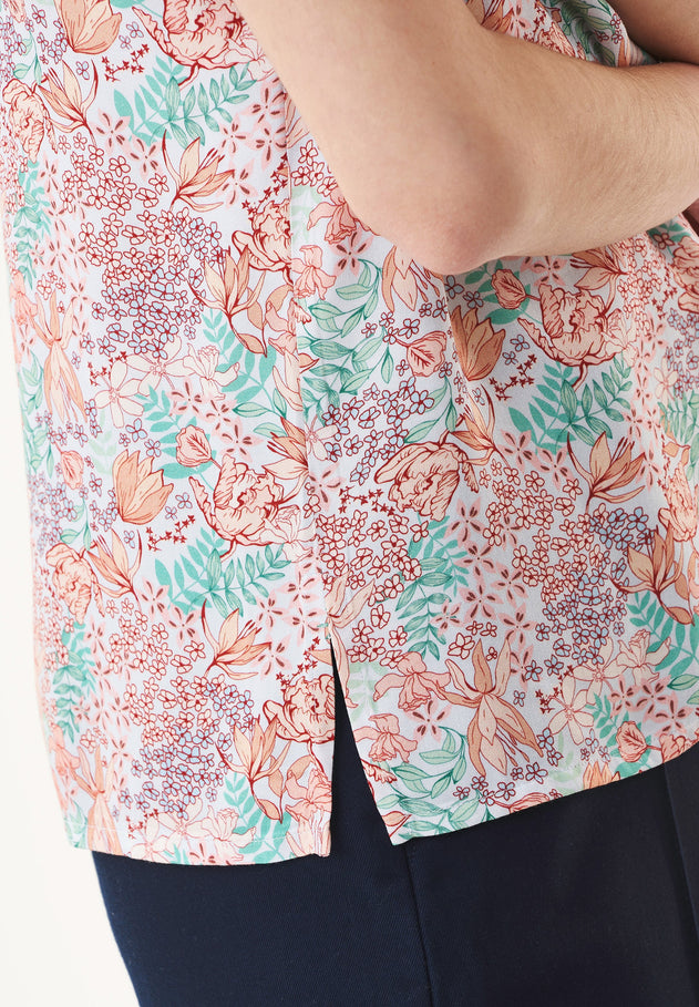 Short Sleeved Ecovero Blouse Multi Colour Flower