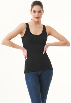 Ribbed Organic Cotton Tank Top Black