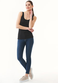Ribbed Organic Cotton Tank Top Black