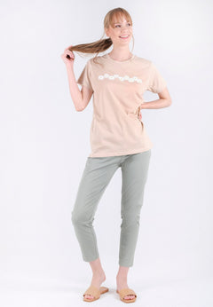 Daisy Print Organic Cotton T-Shirt Birch