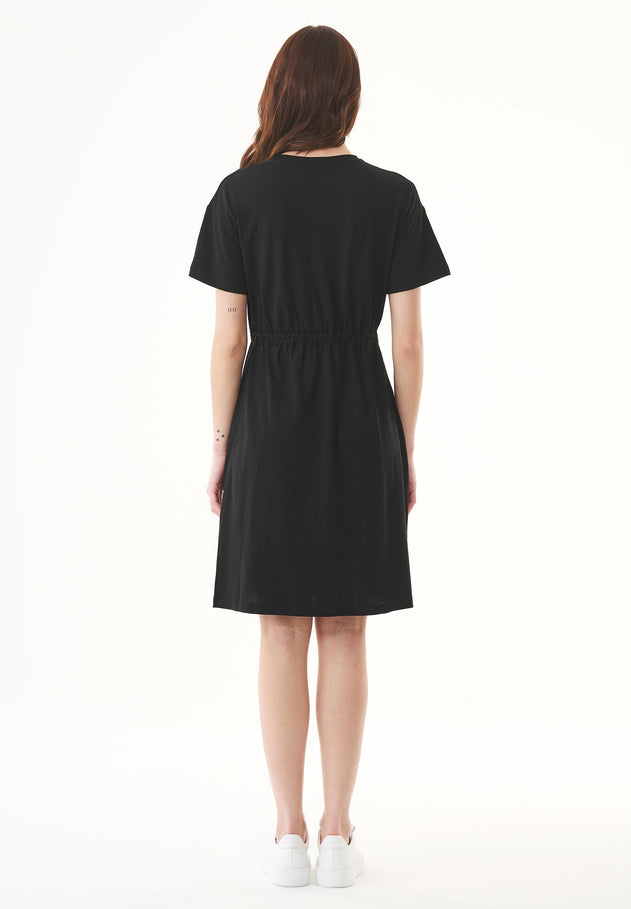 Slub-jersey Rintataskulla Mekko Musta