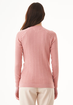 Organic Cotton Cardigan With Buttons Dusty Blush