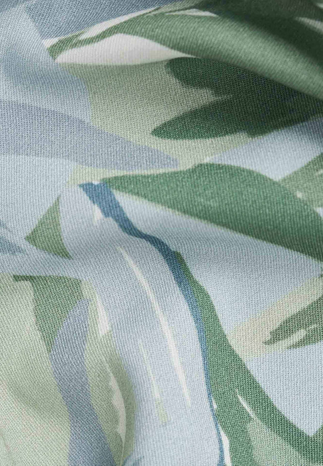 Patterned Viscose Pants Abstract Leaf