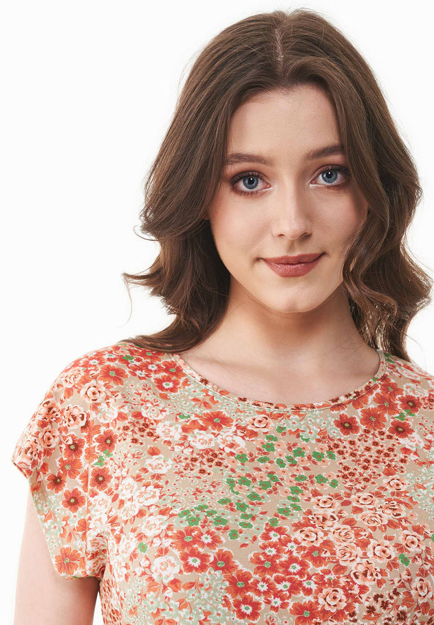 Floral Pattern Jersey T-Shirt Bloom Baby