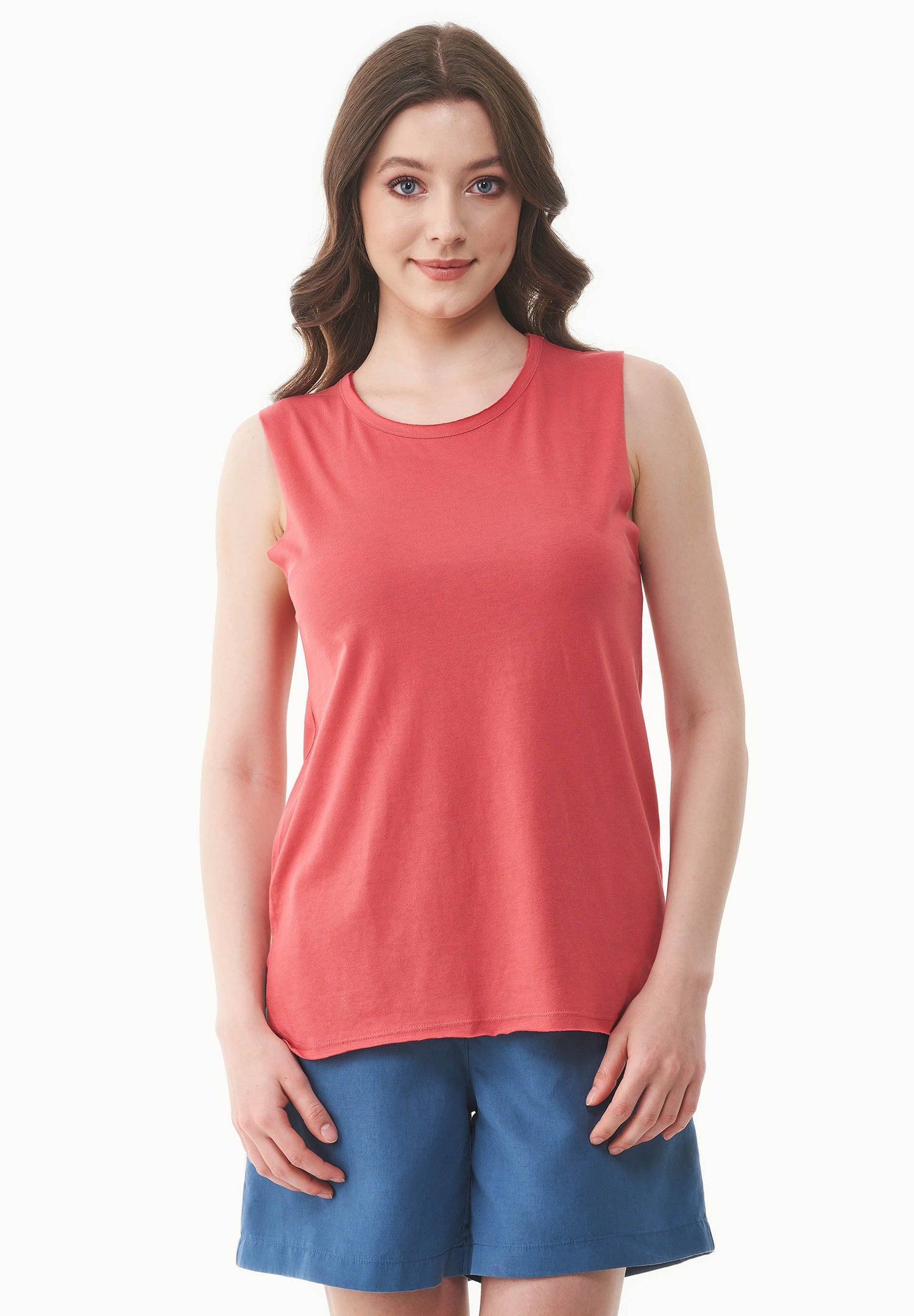 Modal Blend Round Neck Top Radiant Red